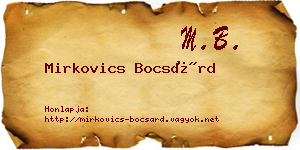 Mirkovics Bocsárd névjegykártya